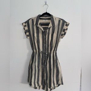 Striped Cream and Gray work dress